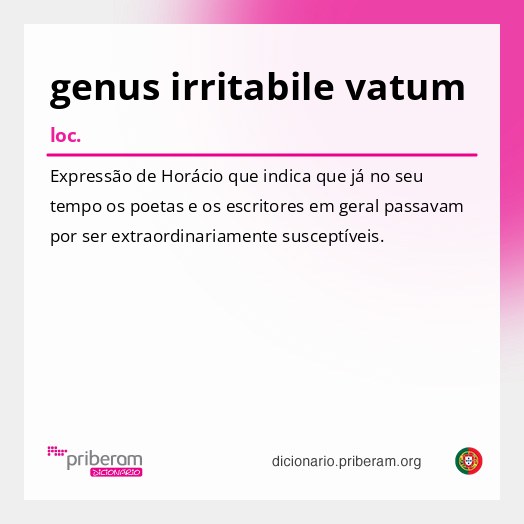 Significado de genus irritabile vatum